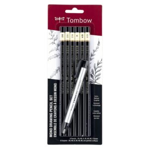 Tombow Mono Drawing 6-Pencil Set with Eraser