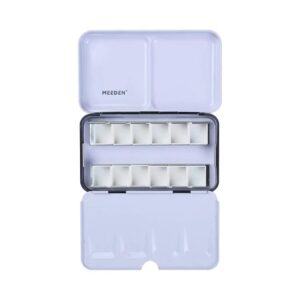 MEEDEN Empty Watercolor Metal Paint Box - 12 Half Pans