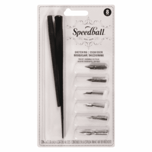 Speedball Sketching Pen Set 6 Dip Pens & 2 Holders