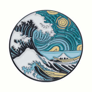 The Great Wave off Kanagawa x The Starry Night Enamel Pin