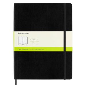 Moleskine Classic Notebook Plain Soft Cover - Black 7.5"×10"