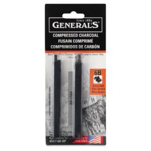 General's	Compressed Charcoal Square 6B