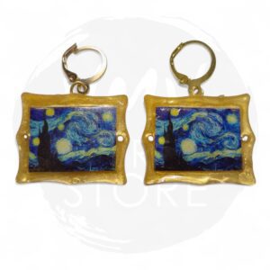 Versos del Pincel - Aretes Noche Estrellada - Van Gogh - Colgante