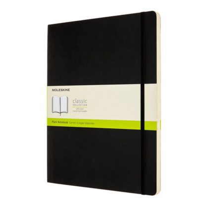 Moleskine Plain Notebook, XXL, Plain, Black, Soft Cover 8.5″x11″