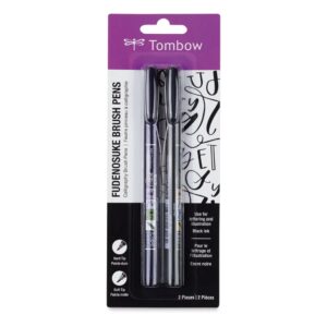 Tombow Fudenosuke Brush Pen Hard & Soft Pen Tip 2pk