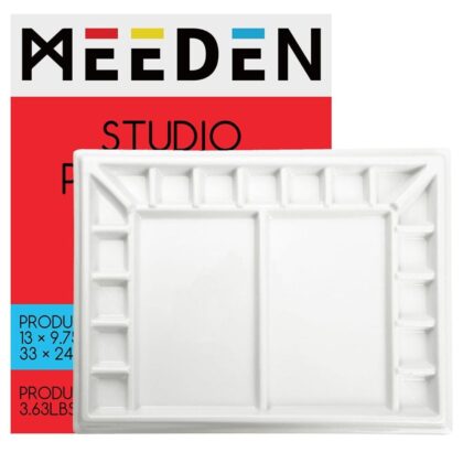 MEEDEN 17-Well Ceramic Palette 13″×9.8″× 1″